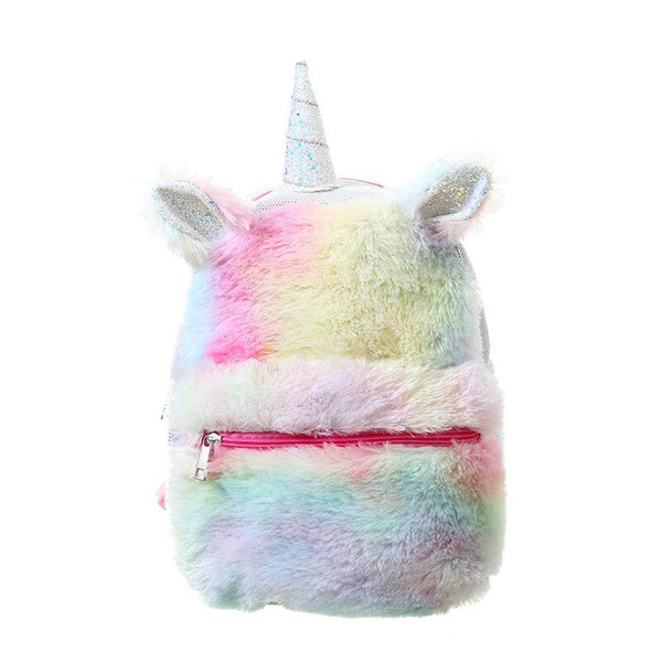 Fuzzy unicorn backpack best sale