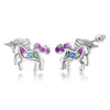 Sterling Silver Unicorn Stud Earrings