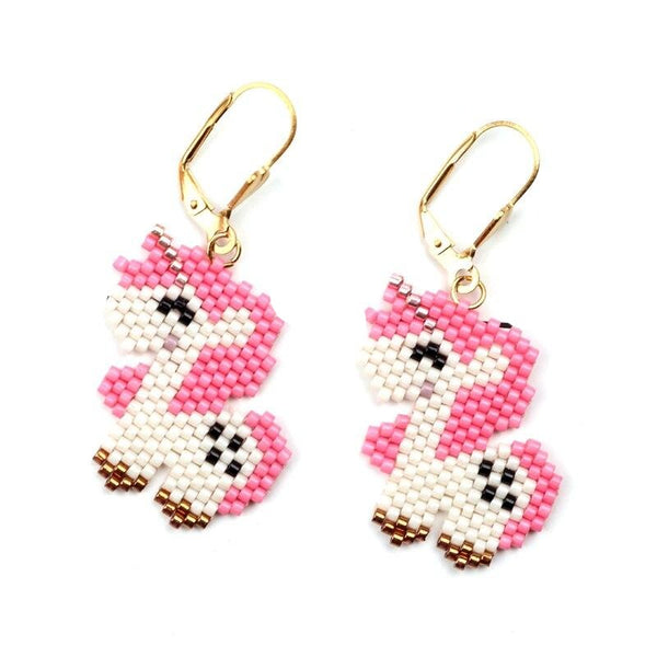 Beaded Unicorn Earrings