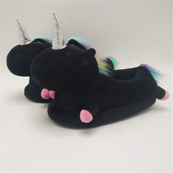 Black Unicorn Slippers