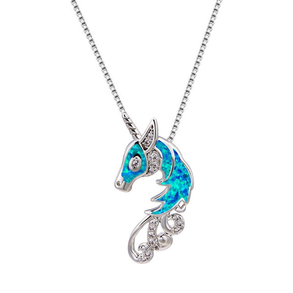 Opal Unicorn Necklace