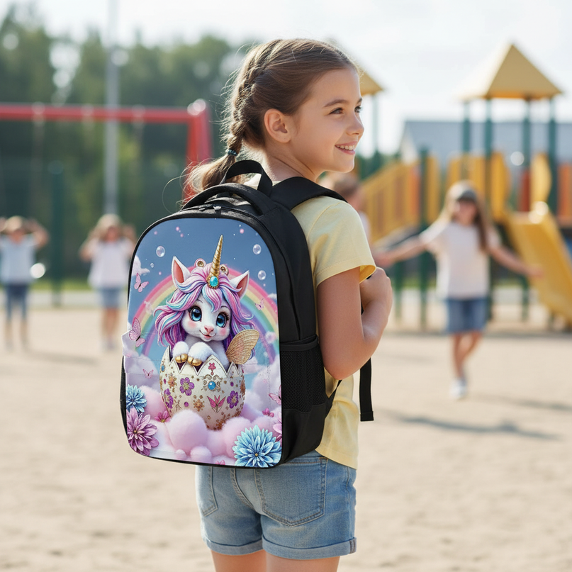 12 inch unicorn backpack toddler - in-use