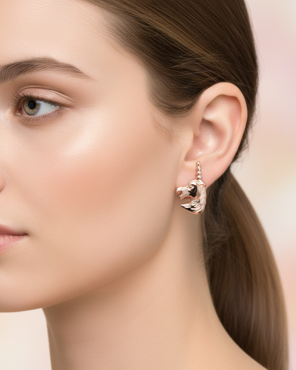 14k gold earrings - in-use