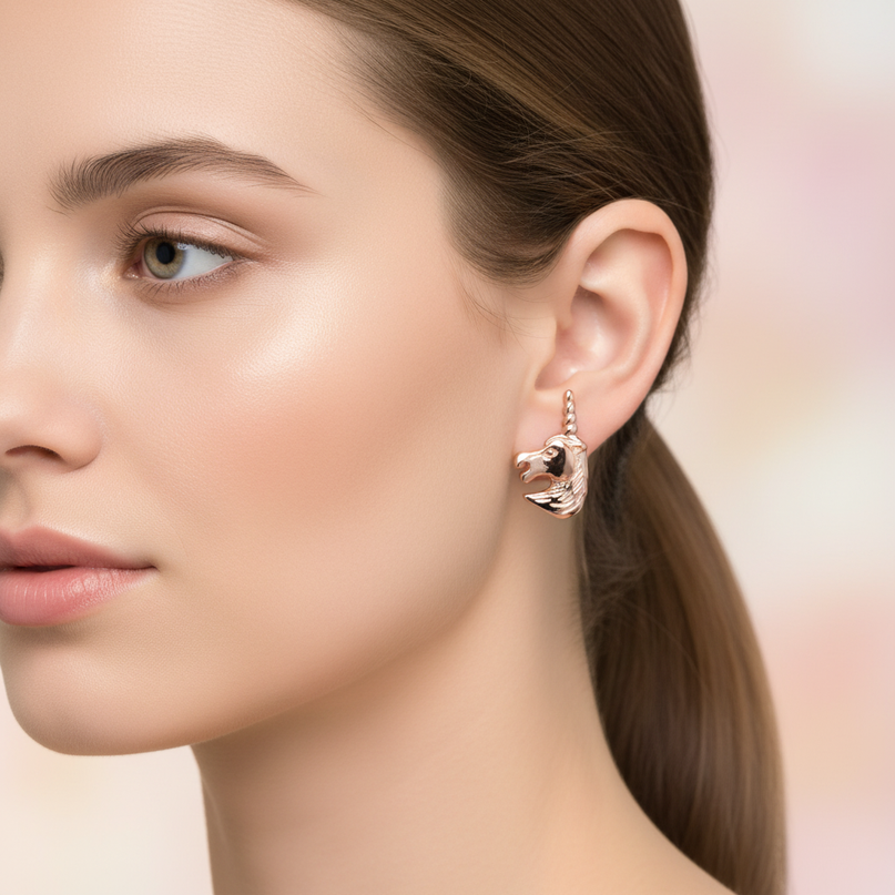 14k gold earrings - in-use