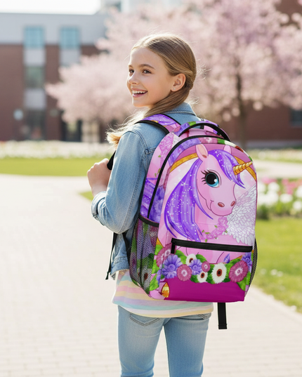 3d unicorn backpack - in-use