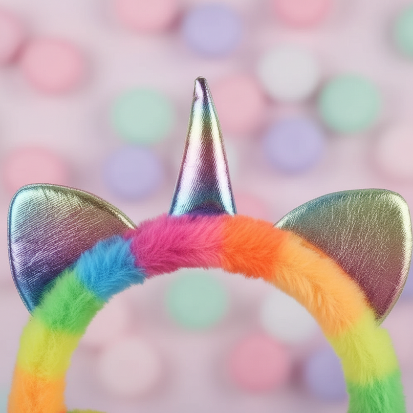 3d unicorn earmuffs - detail