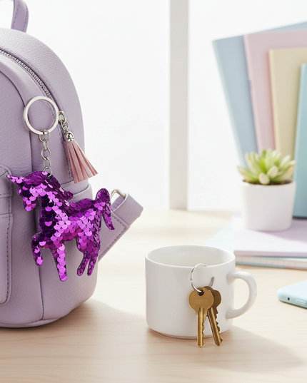 3d unicorn keychain - lifestyle