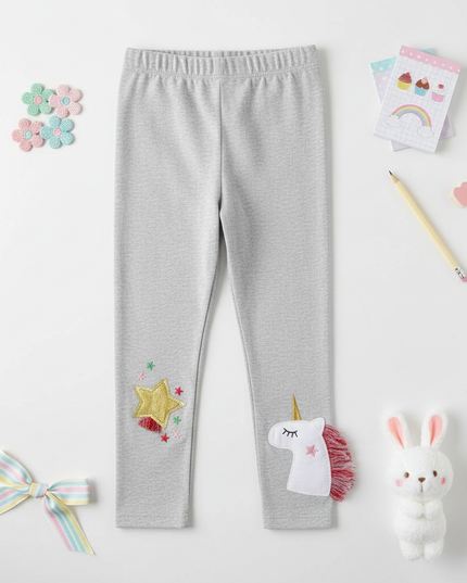 3d unicorn leggings - flat-lay