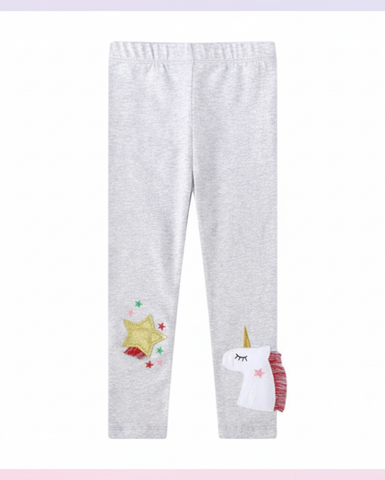 3d unicorn leggings - white-bg