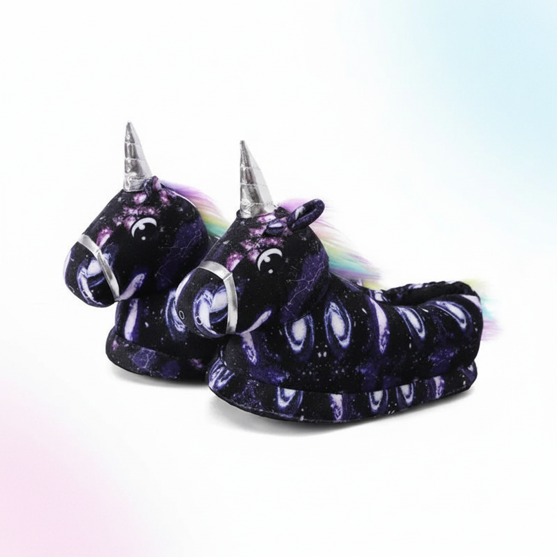 3d unicorn mule slippers - white-bg