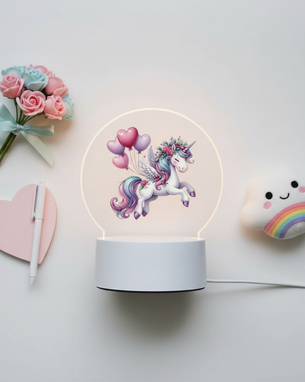 3d unicorn night light - flat-lay