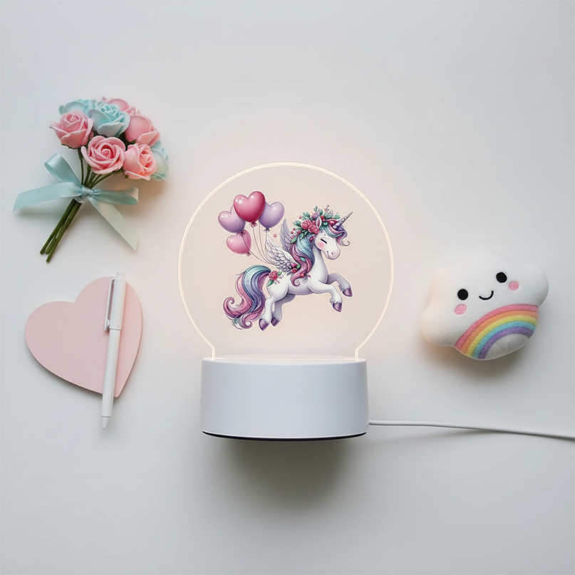 3d unicorn night light - flat-lay