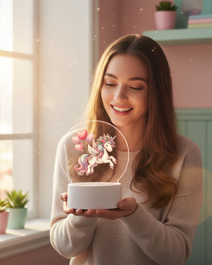 3d unicorn night light - in-use