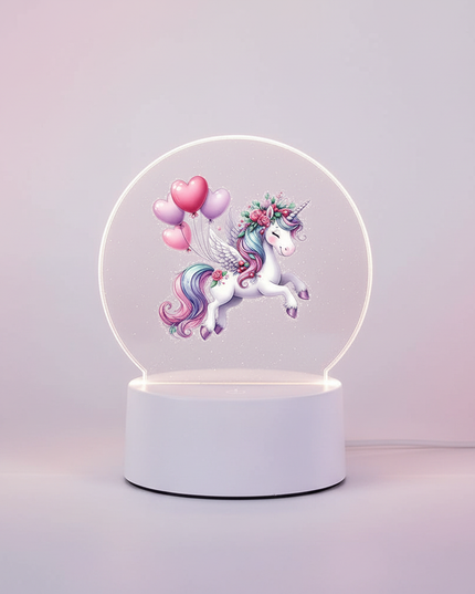 3d unicorn night light - white-bg