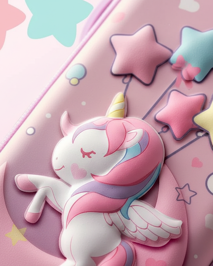 3d unicorn pencil case - detail