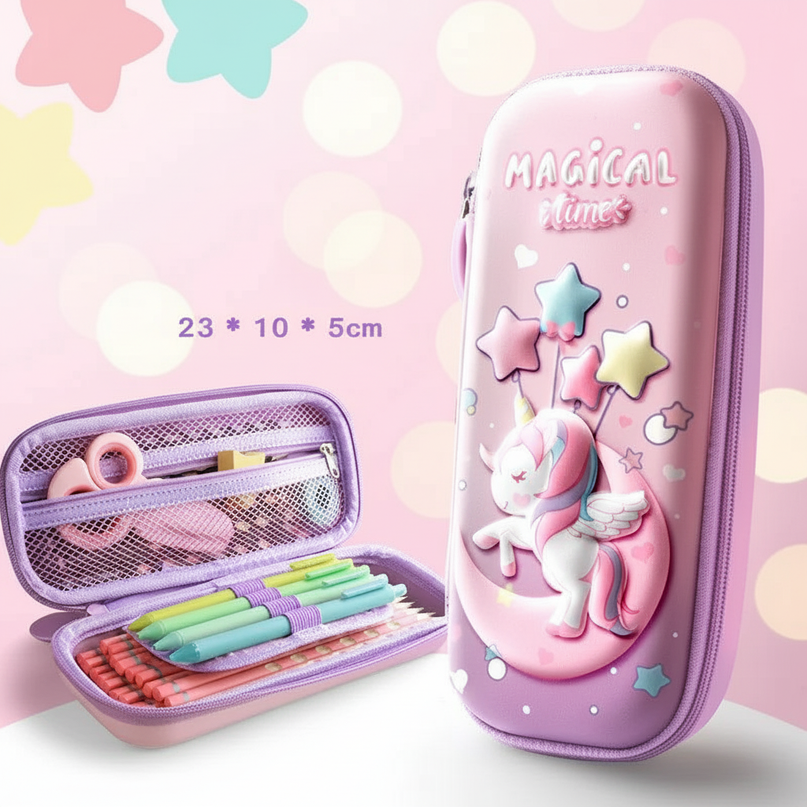 3d unicorn pencil case - lifestyle