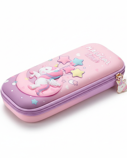 3d unicorn pencil case - white-bg