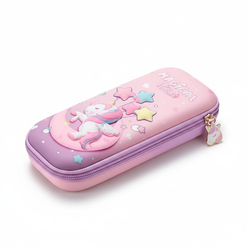 3d unicorn pencil case - white-bg