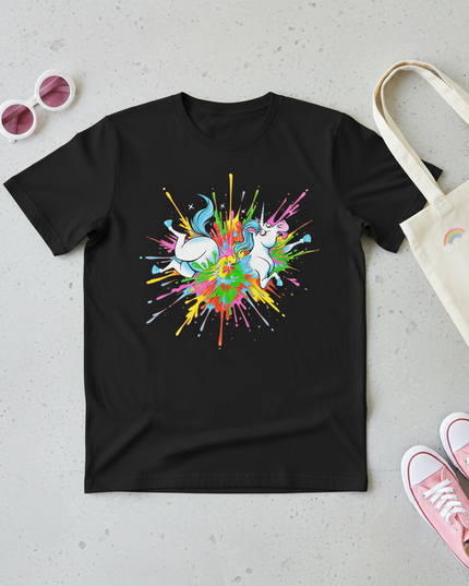 3d unicorn shirt - flat-lay