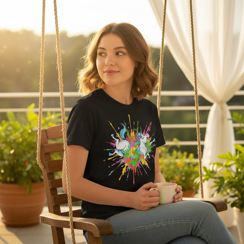 3d unicorn shirt - in-use