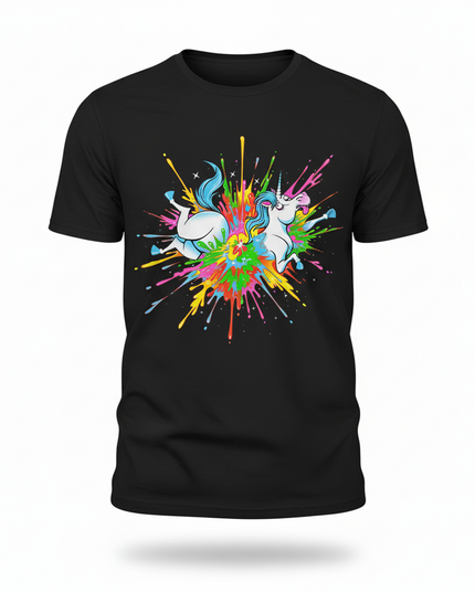 3d unicorn shirt - white-bg