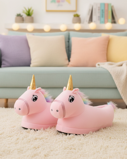 3d unicorn slippers - lifestyle
