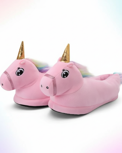 3d unicorn slippers - white-bg
