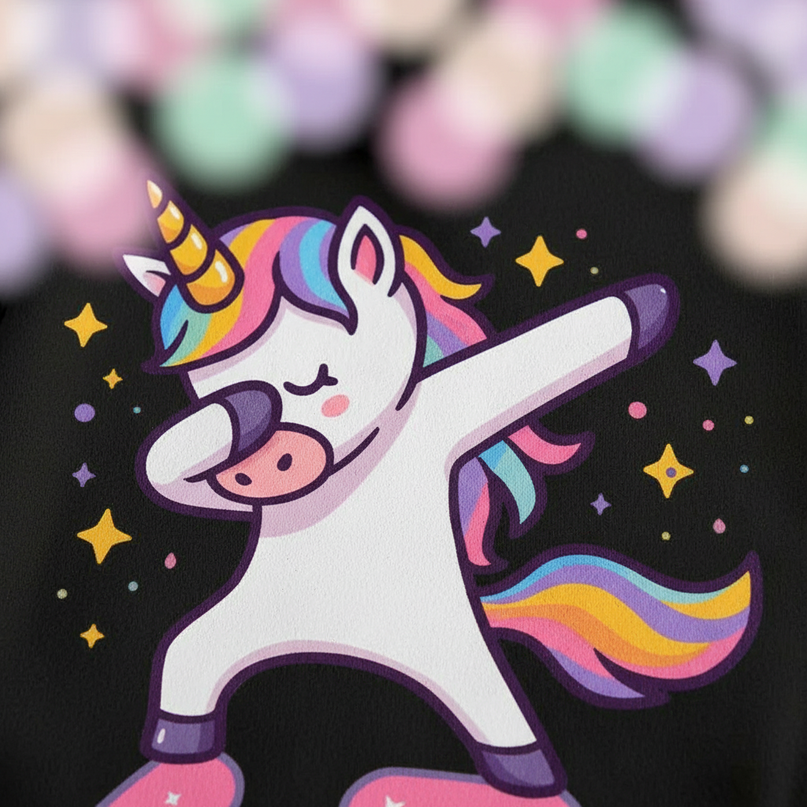 67 unicorn zip hoodie black - detail