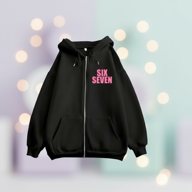 67 unicorn zip hoodie black - lifestyle