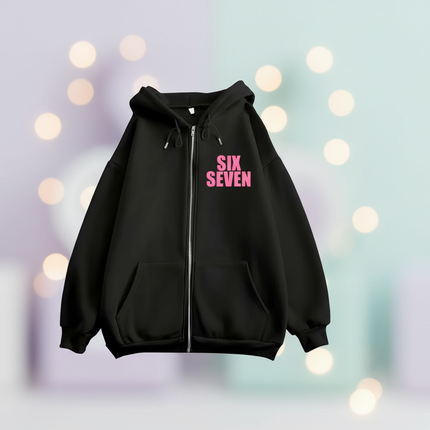 67 unicorn zip hoodie black - lifestyle