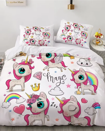 Flower Wreath Unicorn Bedding
