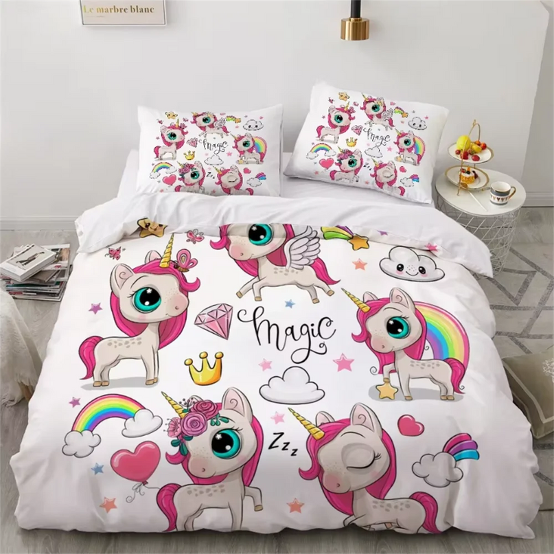 Flower Wreath Unicorn Bedding