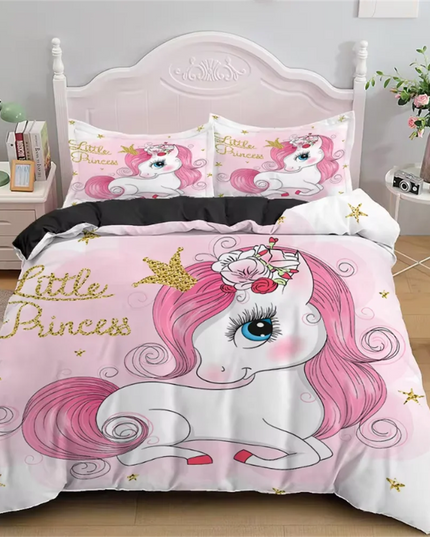 Boy Girl Polka Unicorn Bedding