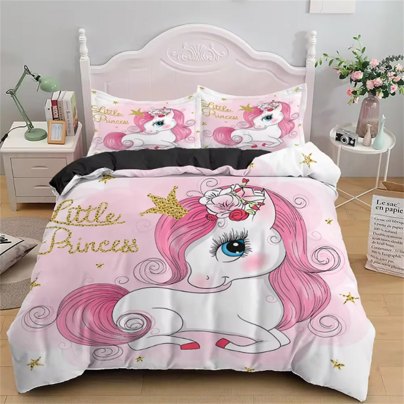 Boy Girl Polka Unicorn Bedding