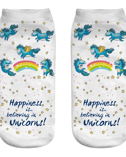 Happiness Unicorn Quote Socks