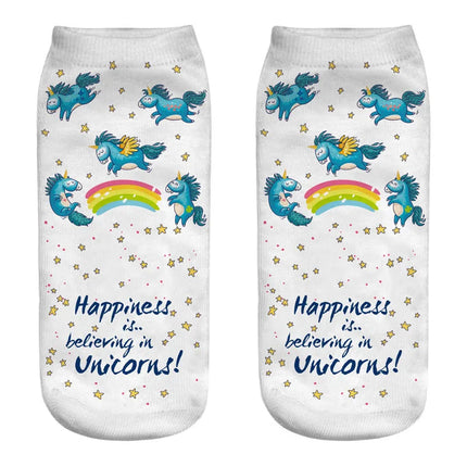 Happiness Unicorn Quote Socks