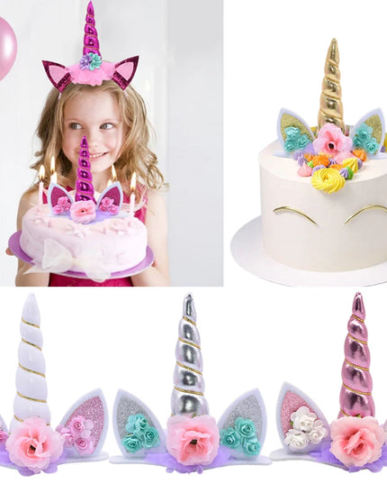 Gold Horn Unicorn Cake Topper