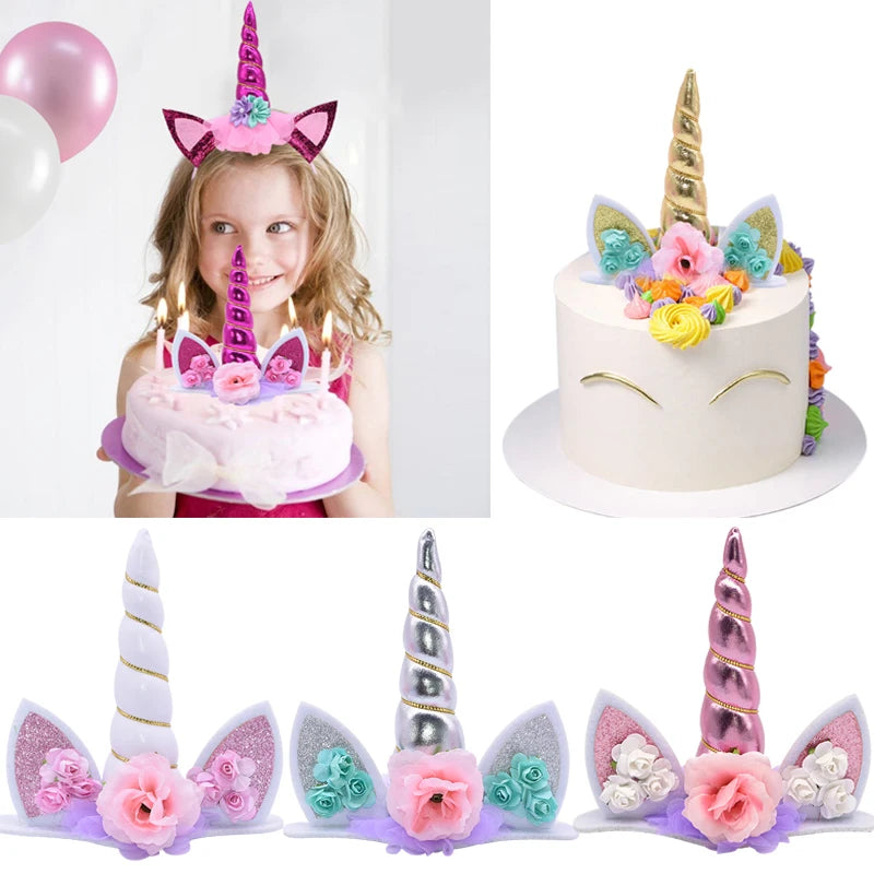 Fuchsia Ears and Horn Cake Topper