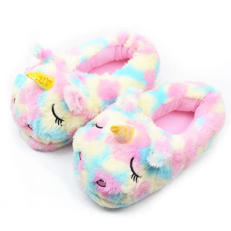Dreamy Rainbow Unicorn Slippers