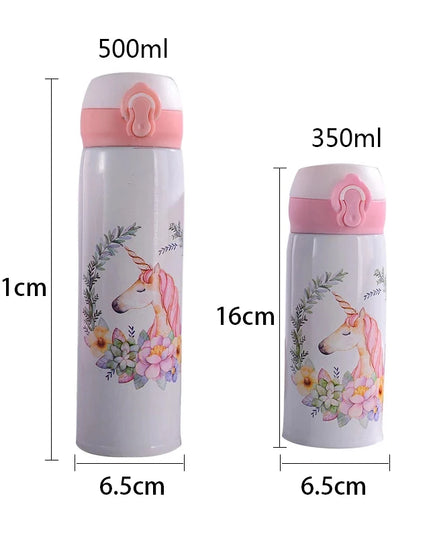 Floral Unicorn Water Bottle