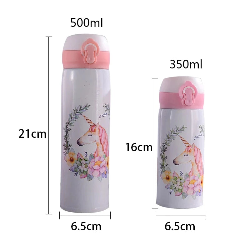 Floral Unicorn Water Bottle