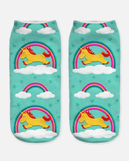 Golden Sparkly Unicorn Socks for Kids
