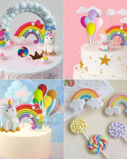 Kawaii Fondant Unicorn Cake Topper