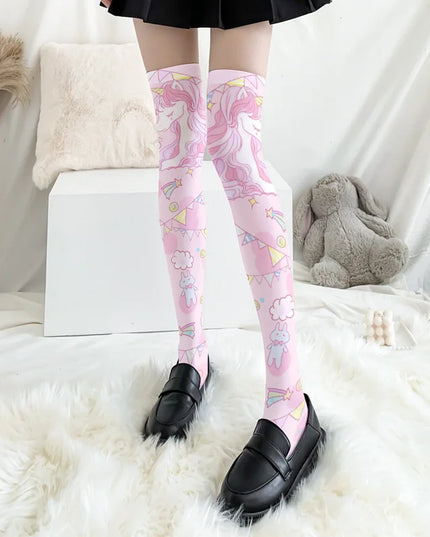 Unicorn Thigh-High Socks 60cm