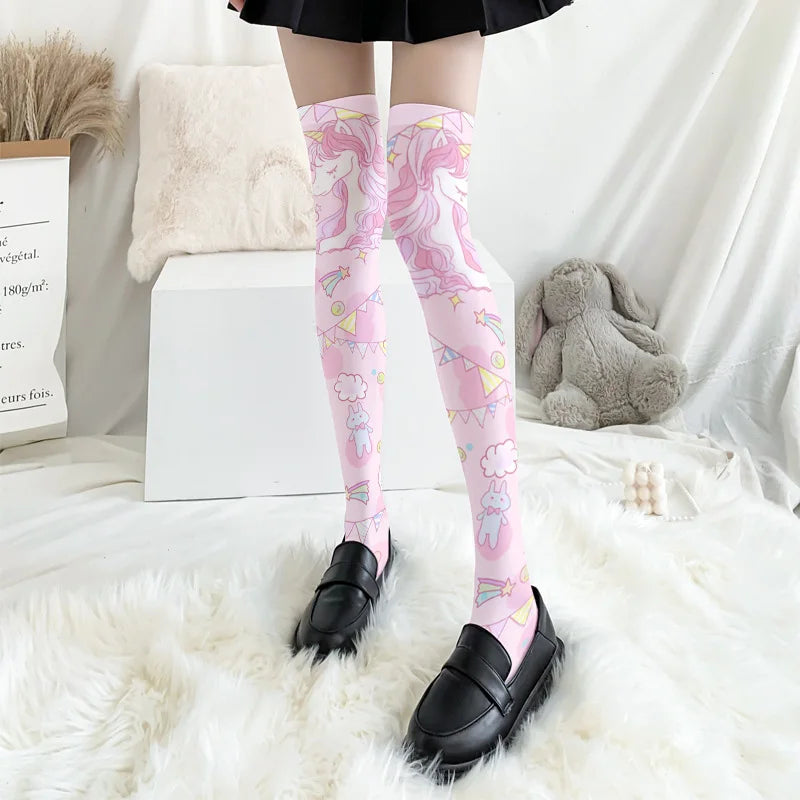 Unicorn Thigh-High Socks 60cm