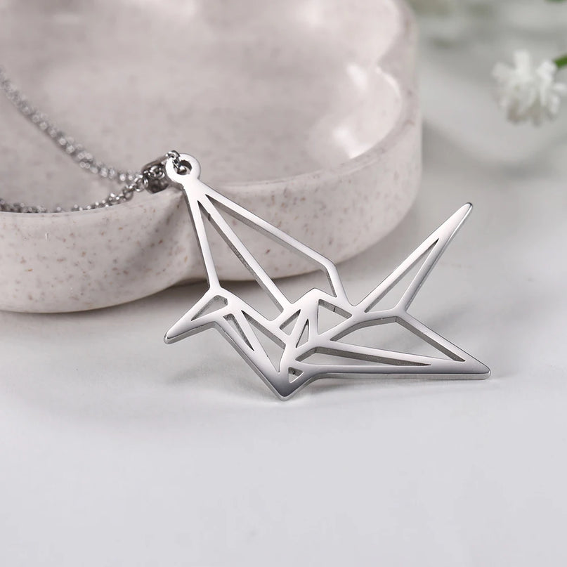 Origami Geometric Unicorn Necklace