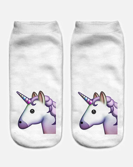 Clean Multicolor Unicorn Emoji Socks