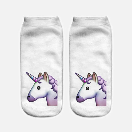 Clean Multicolor Unicorn Emoji Socks