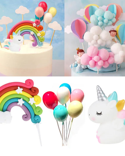 8-Piece Unicorn Cake Topper Kit