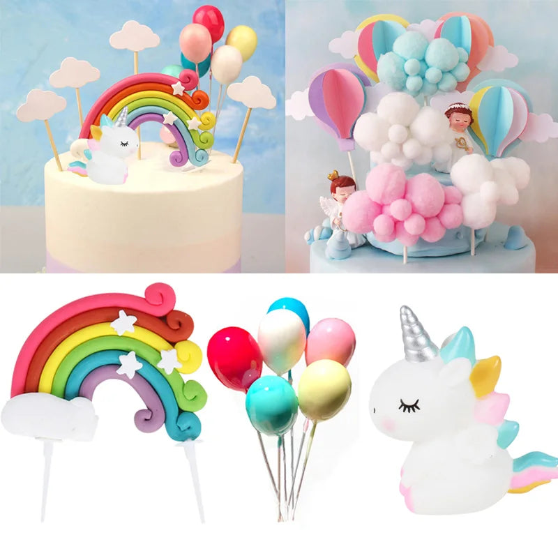 8-Piece Unicorn Cake Topper Kit
